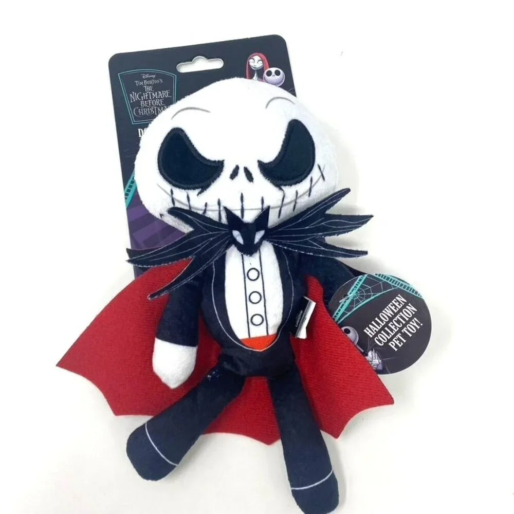 Disney Nightmare Before Christmas Jack Skellington Plush Squeaker Dog Toy Black